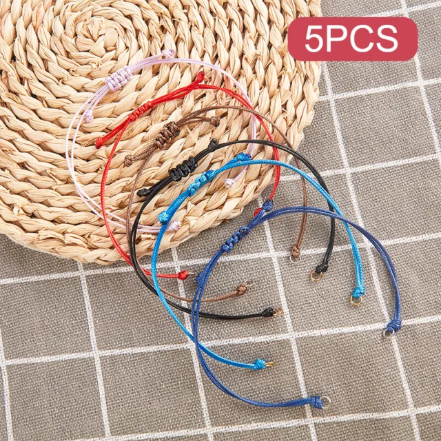 Multicolor Polyester Braiding Braided Bracelets Rope Chains Adjustable MakingYP
