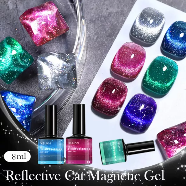 Vernis De Manucure Semi-Permanent Diamant Cassé Œil De Chat Gel Uv Nail Art .