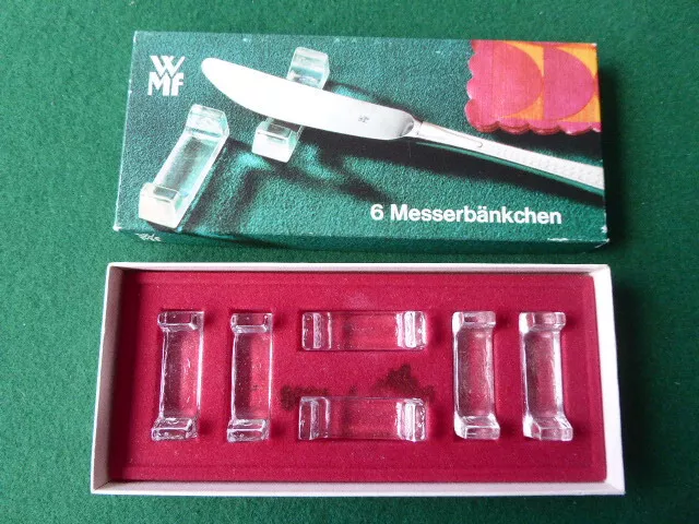 6 WMF-Messerbänkchen aus Glas in Originalverpackung