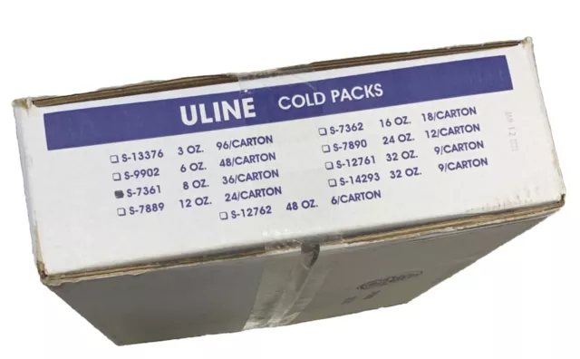ULINE Cold Packs - 8oz (Case of 36), S-7361 Brand New Original Box