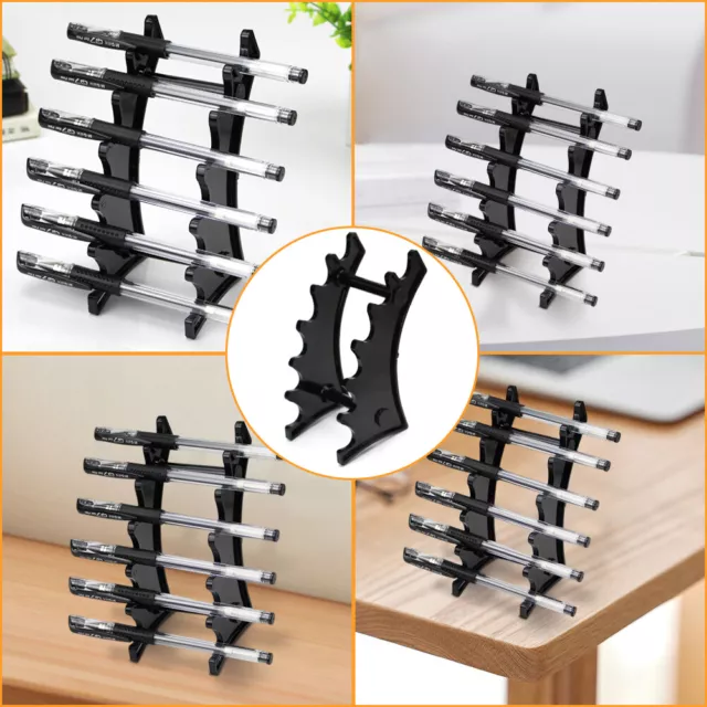 6-Slot Ballpoint Pen Holder Plastic Stationery Holder for School Office Home 2