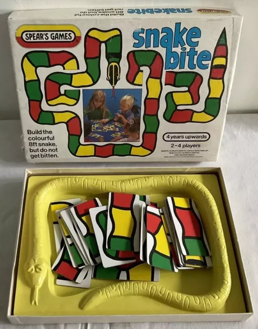 Collectable Vintage “Snake Bite” Tile Laying Game, Spears Games, 1984 *Complete*