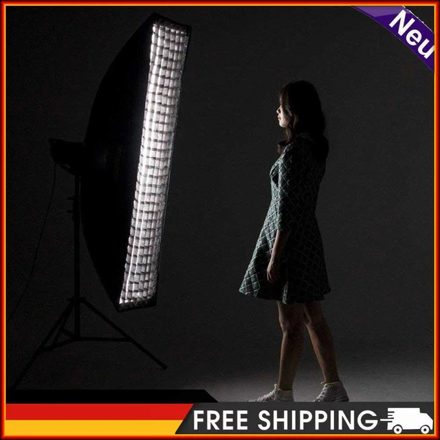 35 X 160 cm Rectangular Softbox Panal Rejilla Estudio Estroboscópico Fotografía Malla Red
