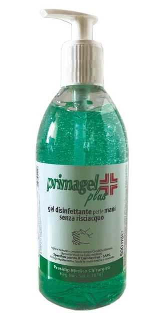 Gel Disinfettante Per Mani Primagel Plus Con Dosatore 500Ml