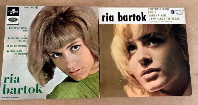 Disque Vinyle 45T - Ria BARTOK ‎– Lot de 2 disques