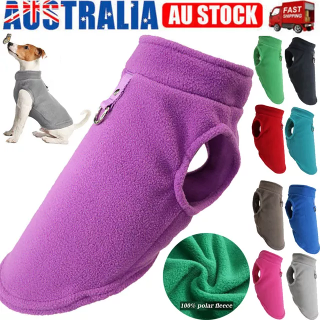 Pet Dog Fleece Jacket Jumper Winter Coat Puppy Chihuahua Warm Sweater Clothes AU