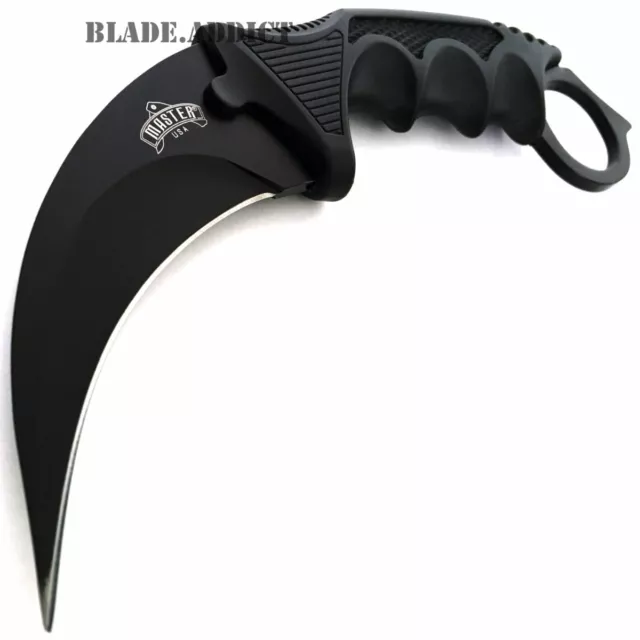 TACTICAL COMBAT KARAMBIT NECK KNIFE Survival Hunting BOWIE Fixed Blade + SHEATH 2