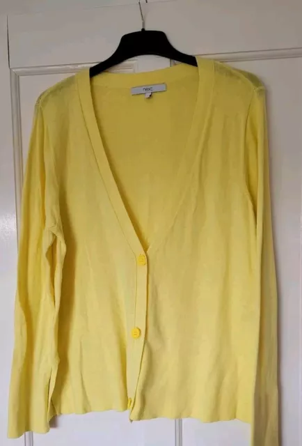 Next Ladies Womens Yellow Cardigan Size UK 16 VGC