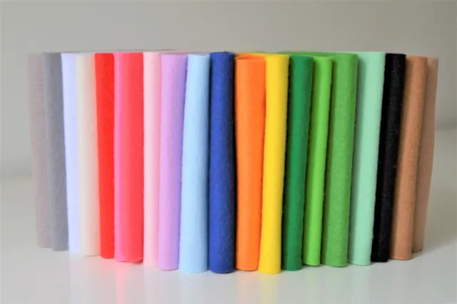 Bundle Packs of 1mm Dense SuperSoft Craft Felt | 10 or 20 sheets | 22sqcm or A4