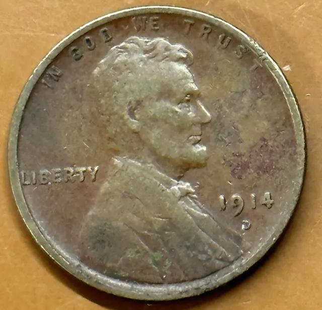 1914-D Lincoln Wheat Cent VF Very Fine Coin - TCCCX