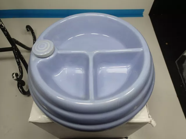 Vintage Blue Ceramic Baby Food Warmer with stopper VG condition and solid 2