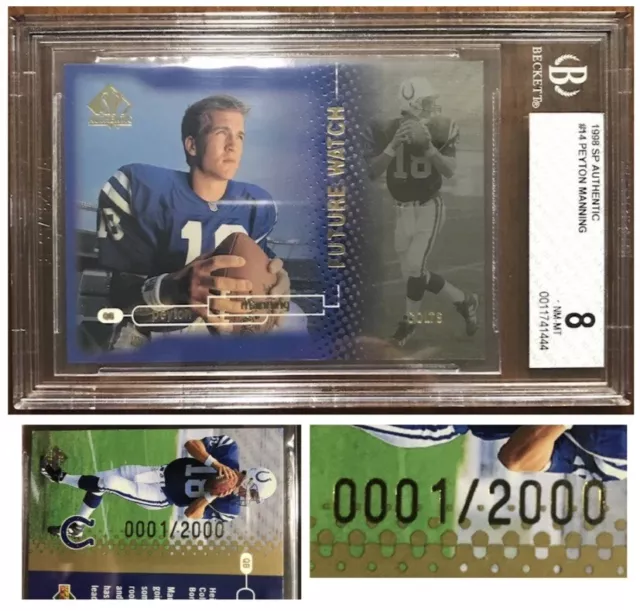 1998 SP Authentic PEYTON MANNING RC Rookie #0001/2000!! 😮 1998 SP Authentic PEYTON MANNING RC Rookie #0001/2000!! 😮