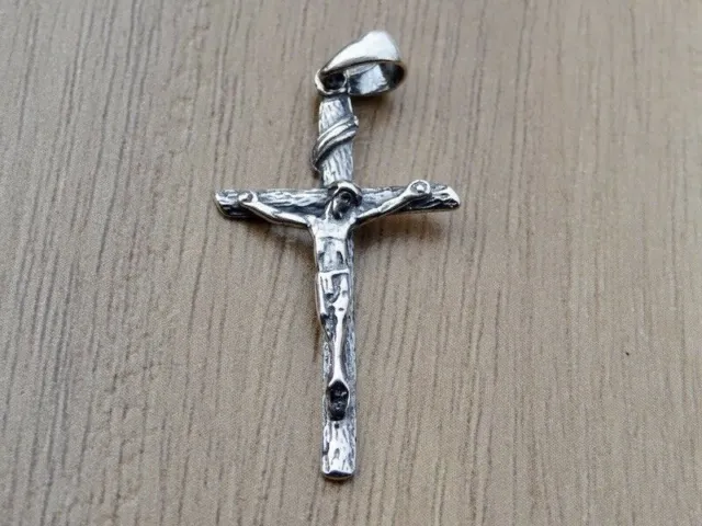 Kreuz Jesus Christus Anhänger Sterling Silber 925 Religiöses Kruzifix...