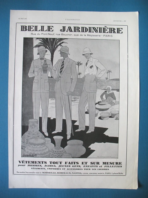 Publicite De Presse Belle Jardiniere Vetements Coloniaux Par Cazenove Ad 1926