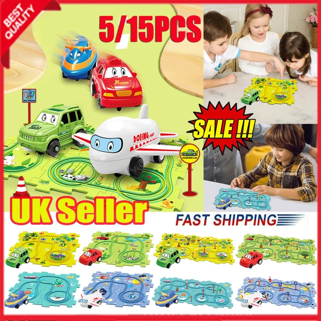 DIY Assembling Electric Trolley,Children's Educational Puzzle Track Car Play Set