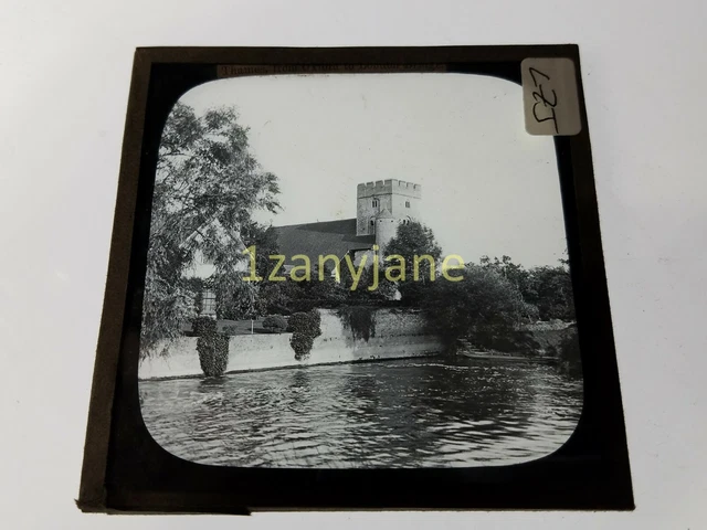 Glass Magic Lantern Slide LZJ THAMES RIVER UK UNITED KINGDOM CASTLE