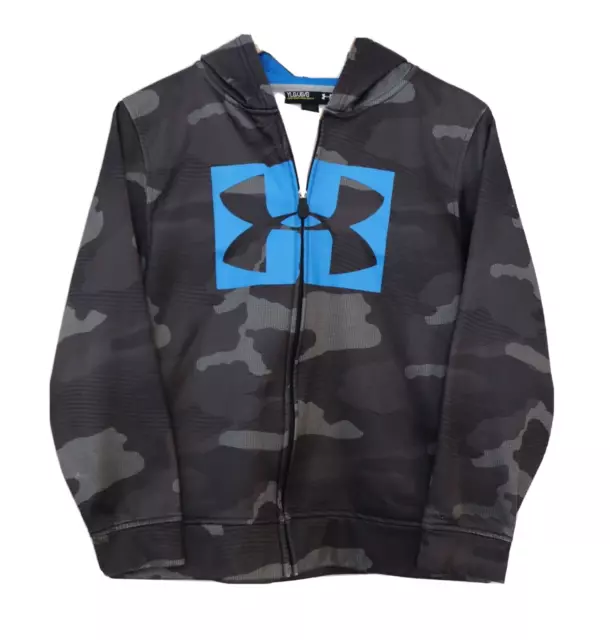 Boys Under Armour Storm Hooded Jacket Hooded Gray Camo Size Youth Large
