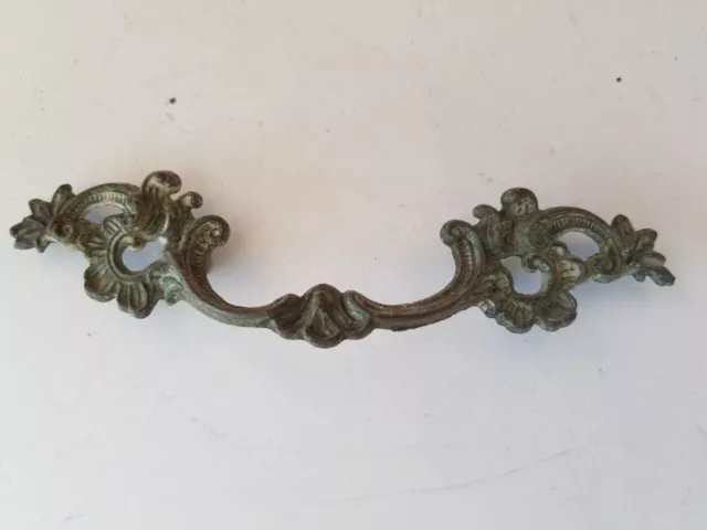 Vintage door pull Cabinet handle Brass ornate drawer Furniture Knob 6"L