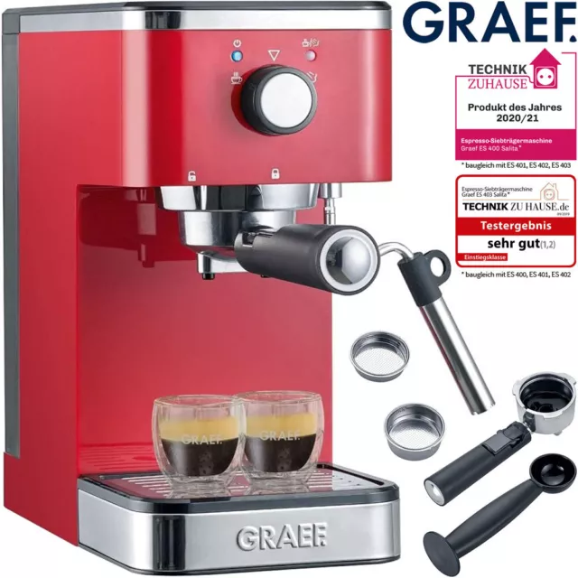 Graef Siebträger Espresso Maschine Kaffee Automat Edelstahl Milchschaumdüse NEU