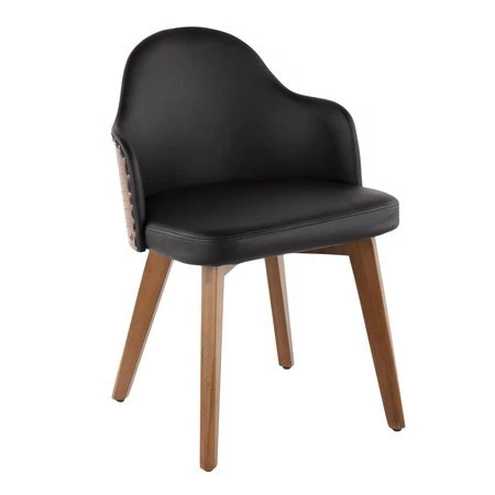 LUMISOURCE CH-AHOY WL+BK Ahoy Chair in Walnut and Black Faux Leather