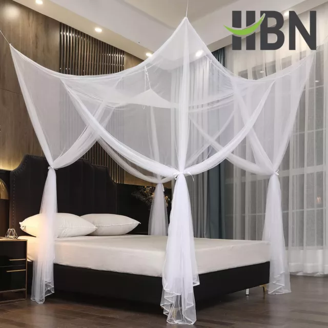HBN Bed Canopy for Full Queen King Size Bed, Canopy Bed Curtains Elegant Net
