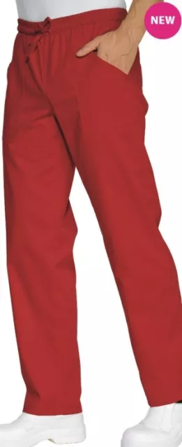 Pantalaccio Da Lavoro con elastico coulisse in vita ROSSO X Cuoco Chef Bar uomo