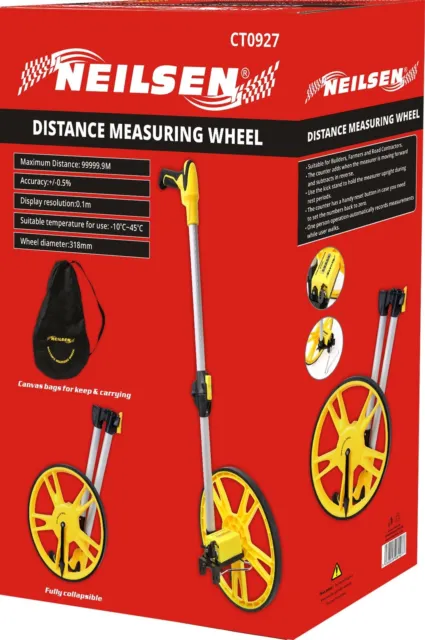 Foldable Surveyors Distance Measuring Wheel With Stand & Bag