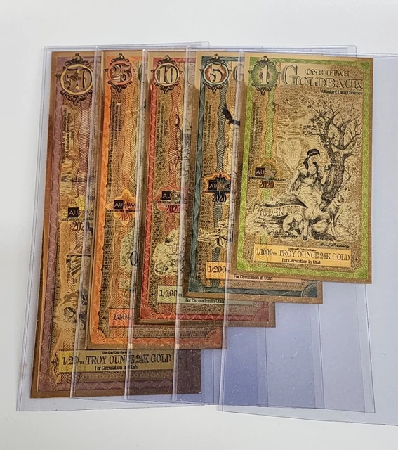 2020 Utah Complete Set of 5 Goldbacks
