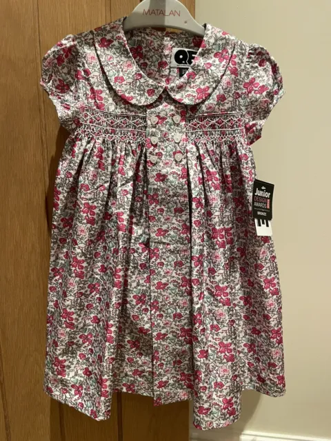 Question Everything Baby Girl Smocked Floral Dress & Bloomers Size 2-3 Year BNWT
