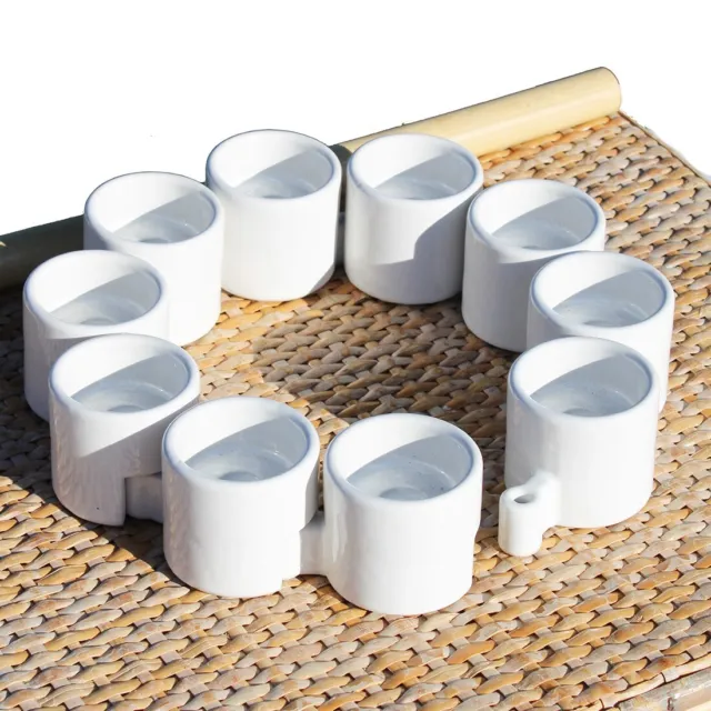 Lot de 10 bougeoirs Ikéa en céramique blanche design Ehlen Johansson