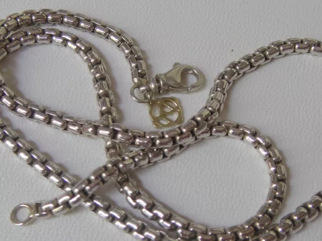 DAVID YURMAN 14K GOLD SILVER 3.6mm BOX CHAIN NECKLACE 16 "