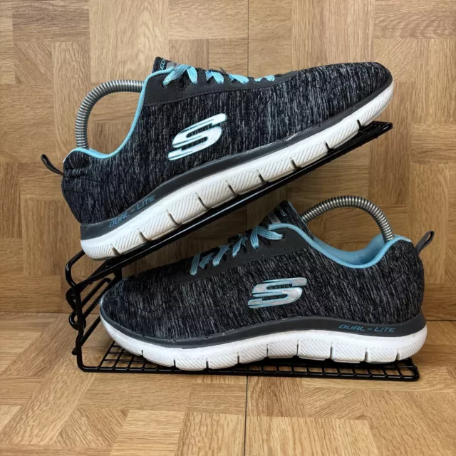 Skechers dual lite black womens store