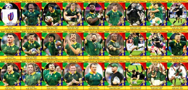 South Africa 2023 Rugby Union World Cup Final Winners Trading Cards