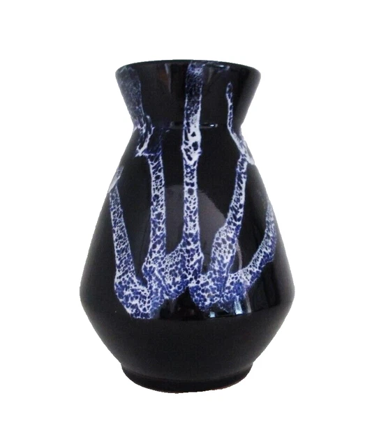 BLUE MOUNTAIN POTTERY Vase Granite Cobalt Blue White 6 1/2" Vintage BMP ...