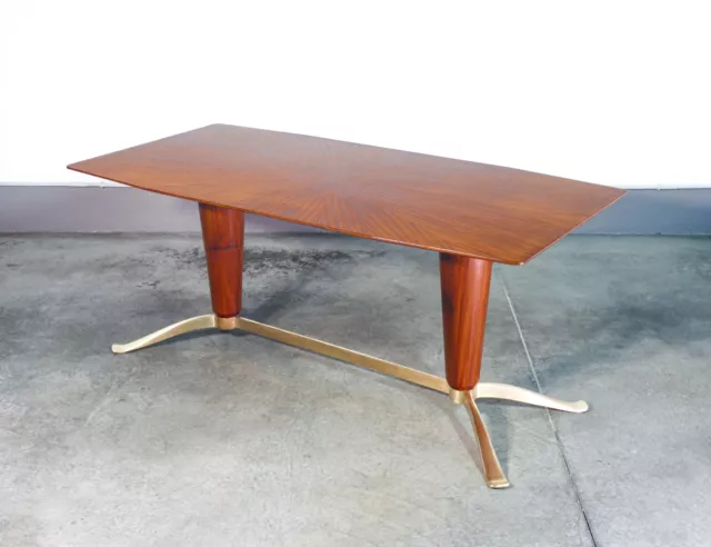 ⚜️ Tavolo Design Attr. Paolo Buffa Italia 1940S Legno Ottone Pranzo Dining Table