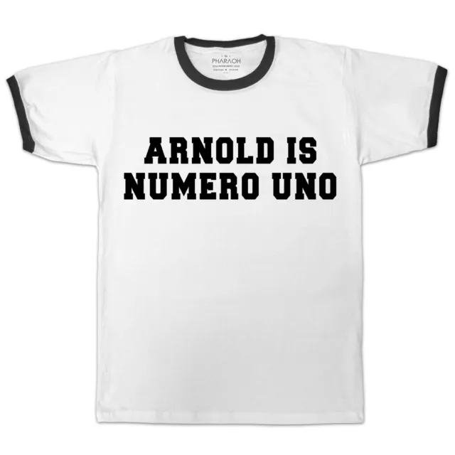 T-shirt uomo stile ringer stile film Arnold Is Numero Uno retrò vintage palestra MMA UFC