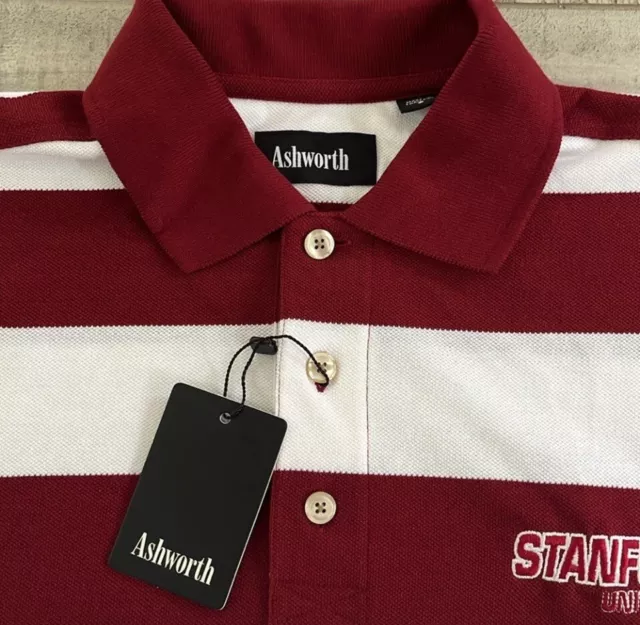 STANFORD UNIVERSITY COLLEGE Team, Ashworth Short Sleeve Men’s Polo/Golf ...