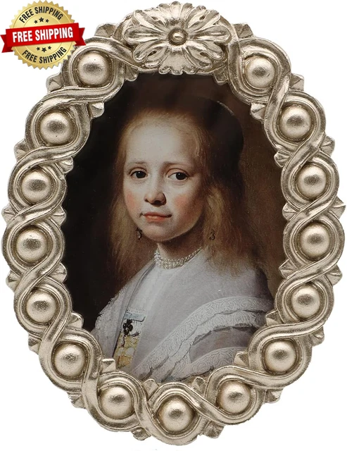 2.5X3.5 Small Vintage Oval Picture Frame, Mini Antique Ornate Photo Frame, Tiny