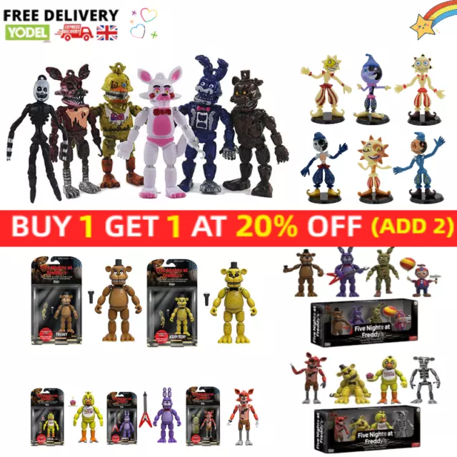 Five Nights at Freddys Nightmare 5 Set of 6 Action Figures Gift  Collectible S25