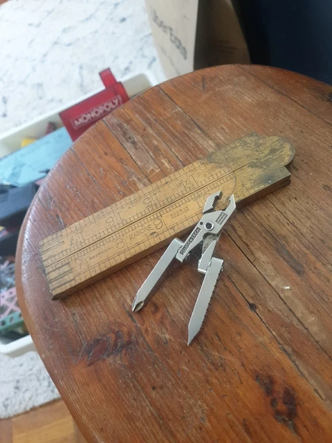 Vintage 2Ft Rabone Rule & Swiss Tech Small Multitool Vintage 2Ft Rabone Rule & Swiss Tech Small Multitool