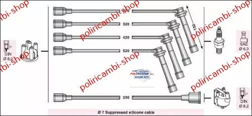 KIT CAVI CANDELA SUZUKI Vitara 1.6 16V Dal 90 --> 96