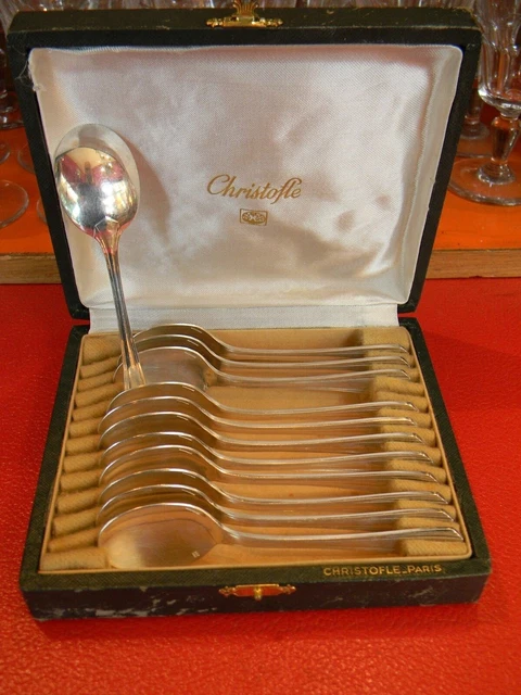 12 cuillères soupe art déco modèle Boreal, Christofle