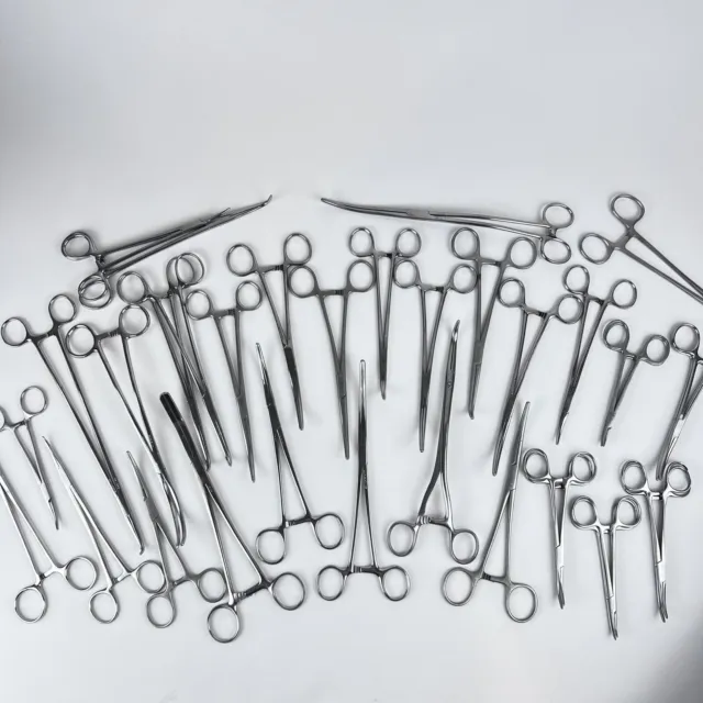 Codman V Mueller Sklar Clamps Curved Stainless Steel Surgical Instruments