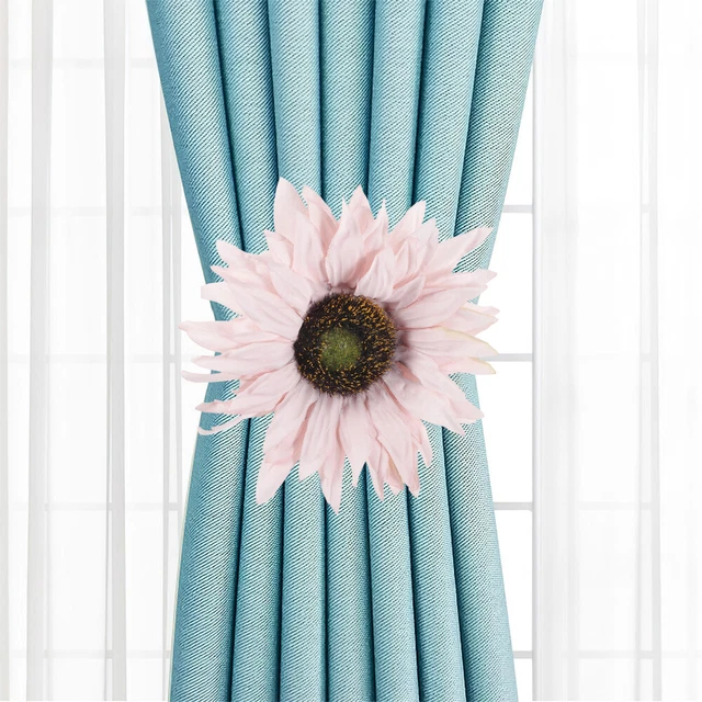 2Pcs Sunflower Curtain Tie Back Holders Drapery Holdback Clips Home Office
