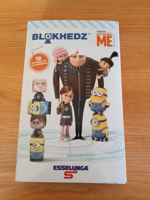 Serie Completa Esselunga Cattivissimo Me Blokhedz Minion 18 Personaggi + Box