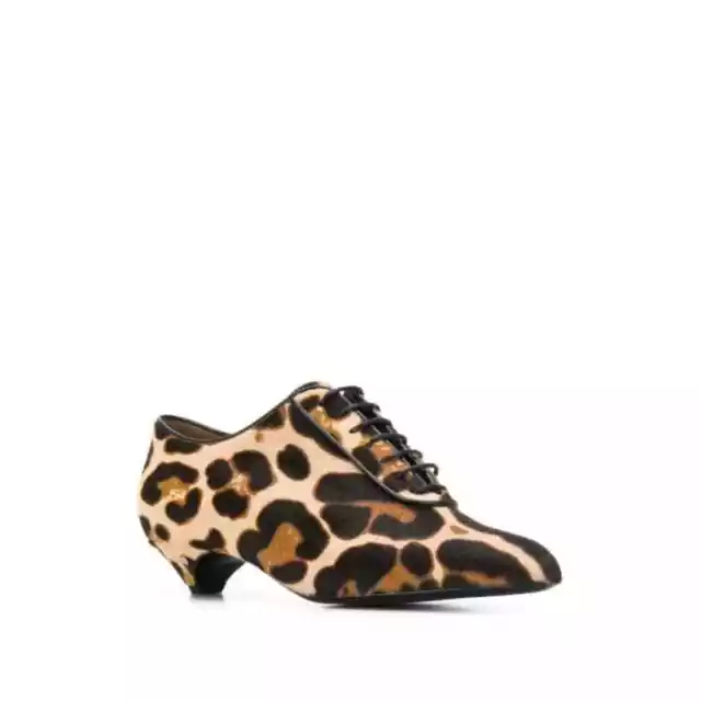 Laurence Dacade Tizia Lace-Ups Shoes Pointed Toe In Leopard Size 36 NWT