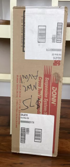 USG DXLA216 2' x 1" White Cross Tees Suspension System- Brand New In Sealed Box