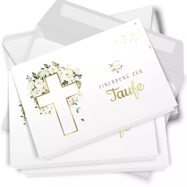 10 Einladungskarten Klappkarten TAUFE mit Umschlag Einladung zur Feier