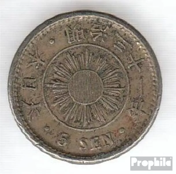 Japan 21 31 sehr schön Kupfer-Nickel 31 5 Sen Mutsuhito