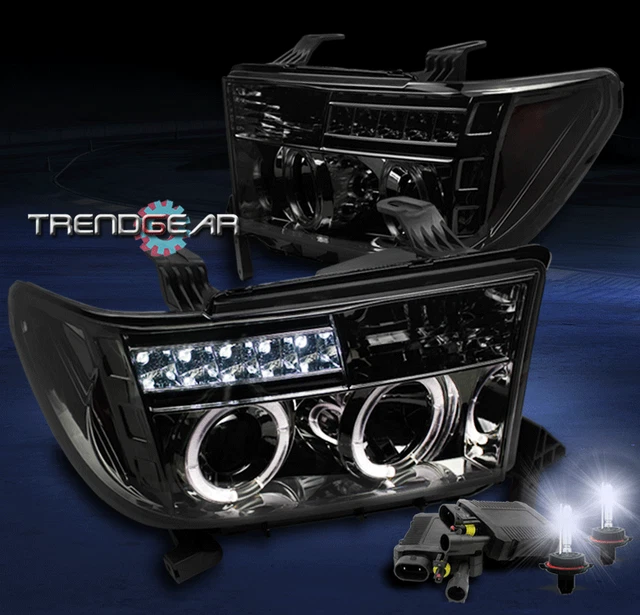 07-13 Toyota Tundra/08-15 Sequoia Halo Led Smoke Projector Headlights+Hid 8000K